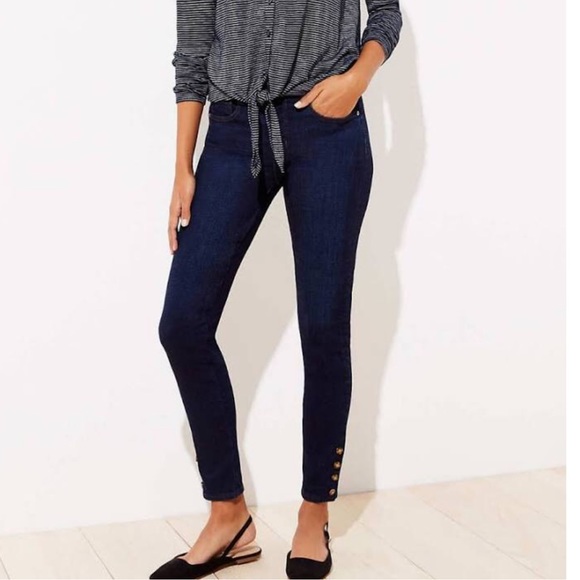 Loft High-Rise Modern Snap Cuff Ankle Jeans - 28/6 - Picture 17 of 17